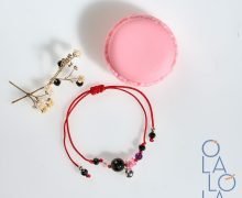 pulsera hilo mini llamador de ángeles con piedras naturales