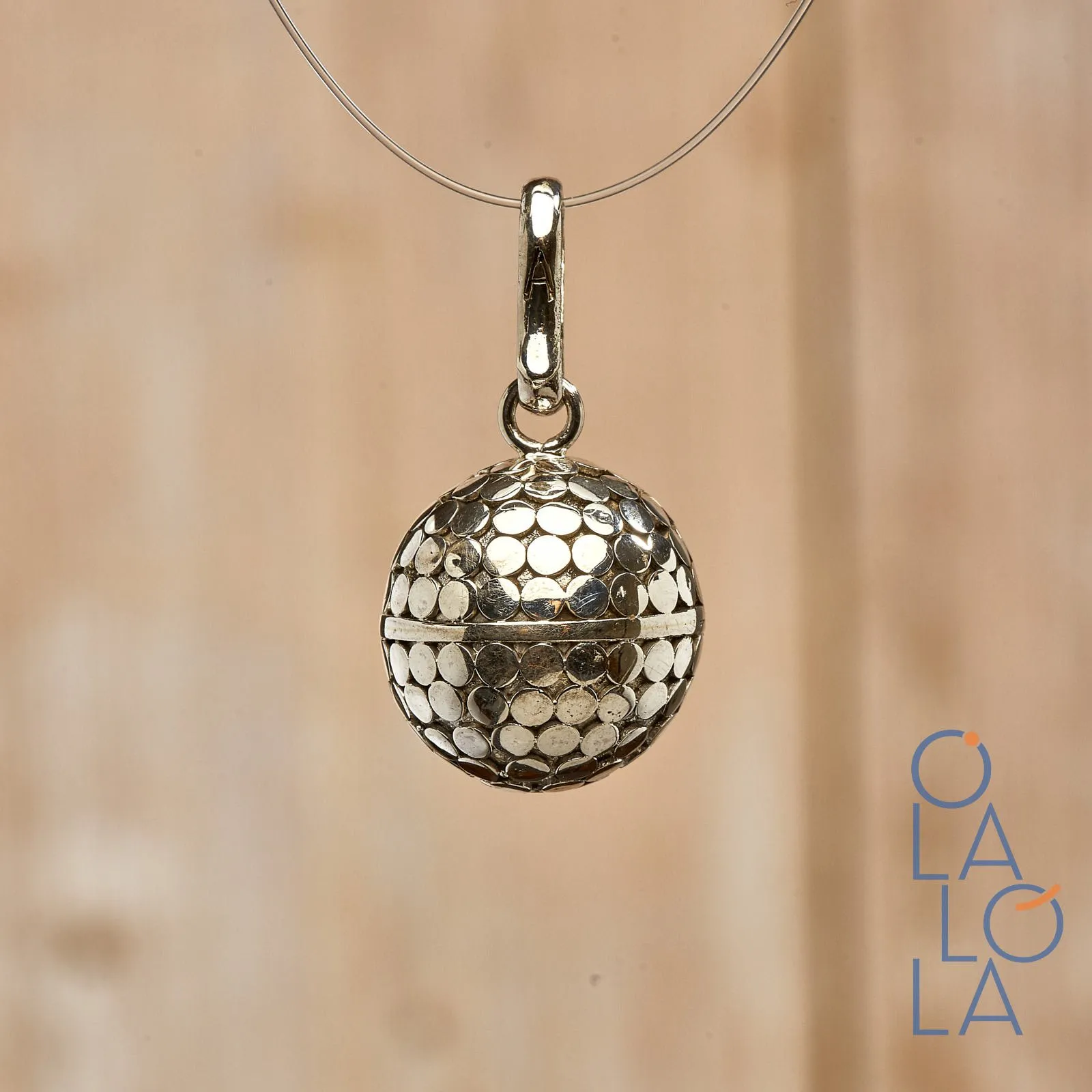 dije llamador de ángeles bola de la armonía en plata 925