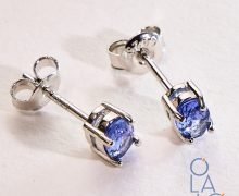 aretes con tanzanita en plata 925