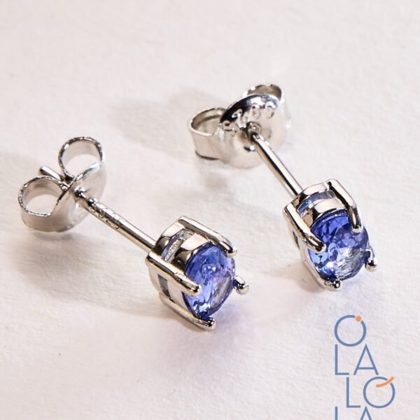 aretes con tanzanita en plata 925