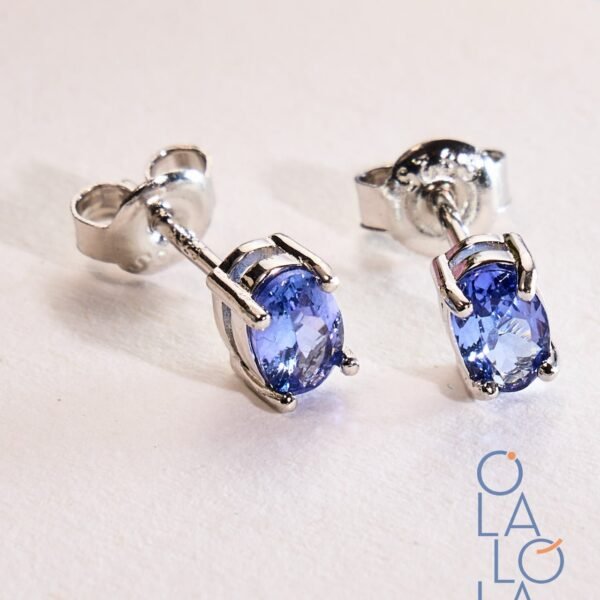 aretes con tanzanita en plata 925