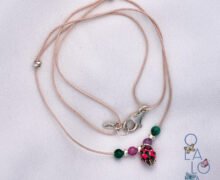 choker en hilo con dije pitahaya en plata 925
