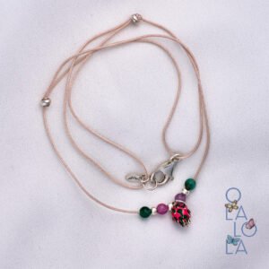 choker en hilo con dije pitahaya en plata 925