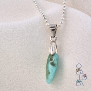 collar larimar dije pequeño en plata 925