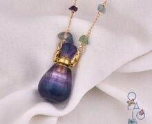 collar porta esencia fluorita