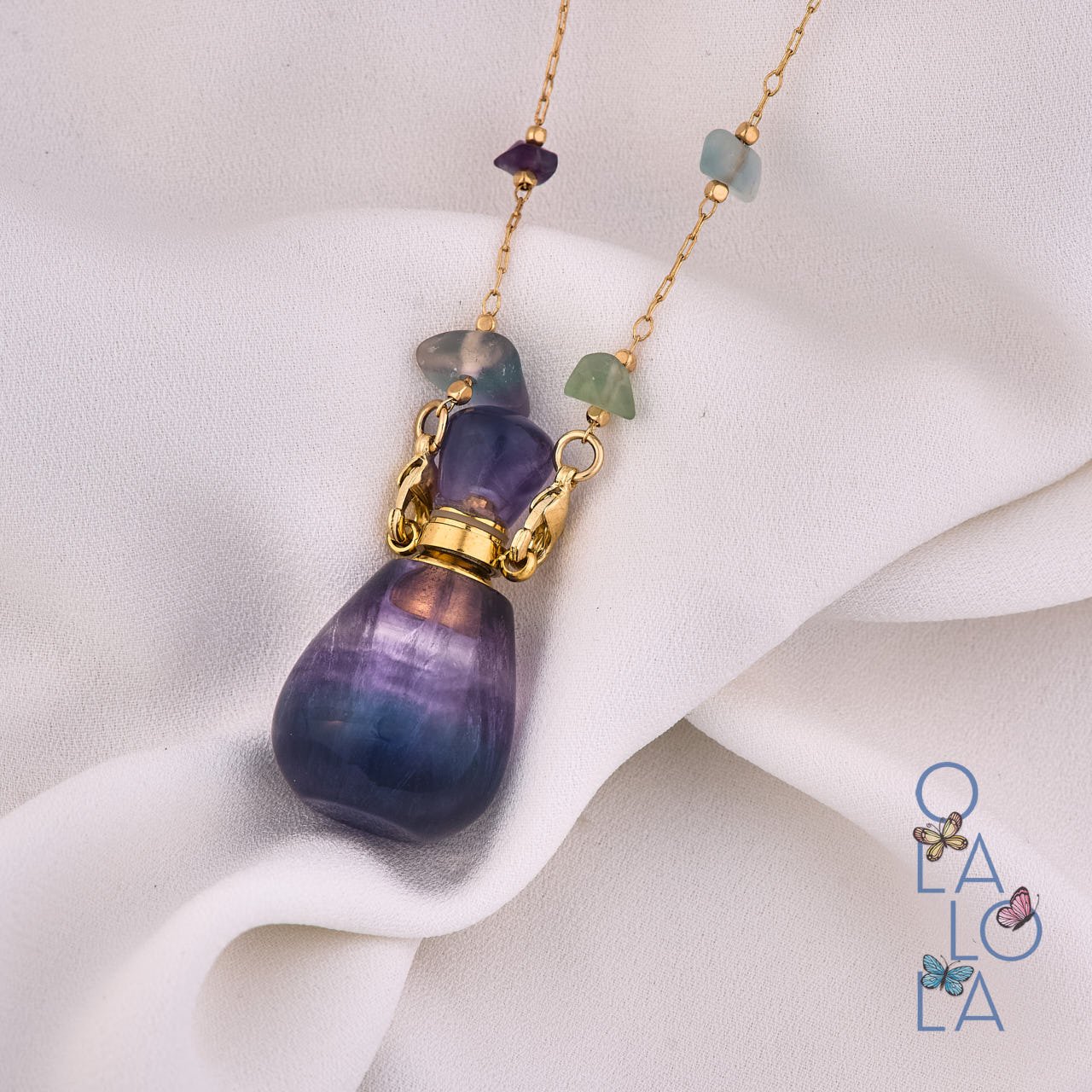 collar porta esencia fluorita